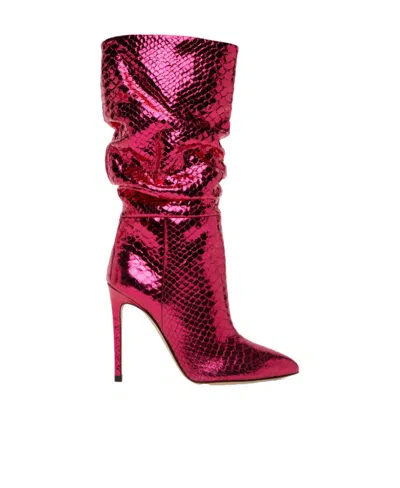 PARIS TEXAS SNAKE PATTERN EMBOSSED MIDDLE TUBE BOOTS