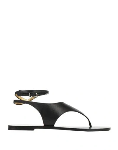 PARIS TEXAS PARIS TEXAS WOMAN THONG SANDAL BLACK SIZE 7 LEATHER