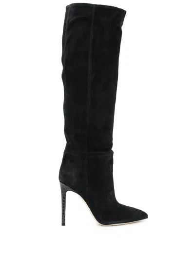 PARIS TEXAS WOMEN'S POINTED TOE KNEE-HIGH BOOTS IN NERO