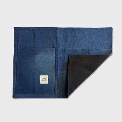 PARK + COOP BLUE UPCYCLED DENIM TWO-SIDED PLACEMATS - SET OF FOUR