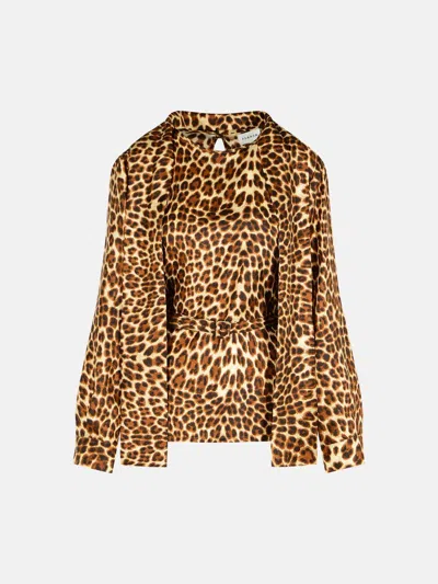 P.A.R.O.S.H ANIMLIER SILK BLOUSE