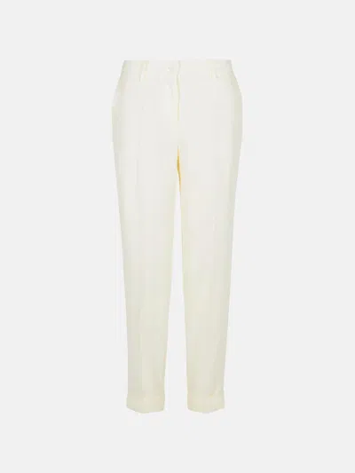 P.A.R.O.S.H CREAM VISCOSE BLEND PANTS