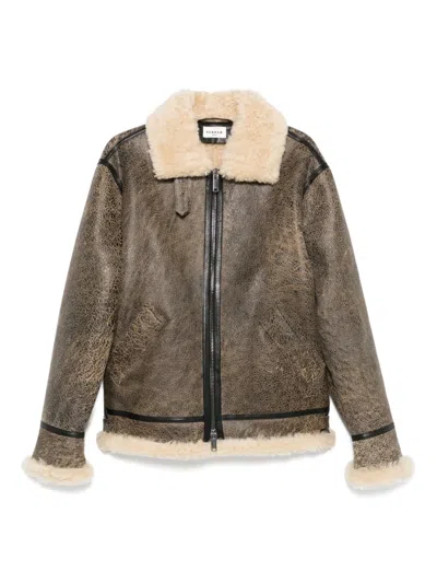 P.A.R.O.S.H GIUBBOTTO SHEARLING ZIP-FRONT LEATHER JACKET