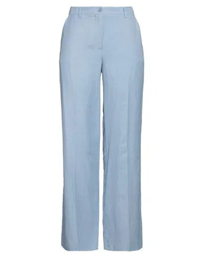 P.A.R.O.S.H P. A.R. O.S. H. WOMAN PANTS SKY BLUE SIZE XL VISCOSE, LINEN
