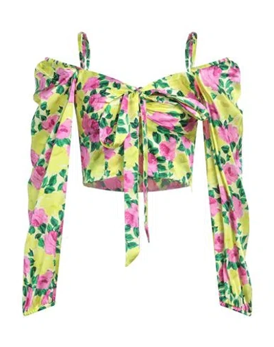 P.A.R.O.S.H P. A.R. O.S. H. WOMAN TOP YELLOW SIZE XS SILK, ELASTANE