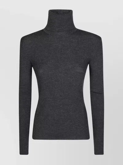 P.A.R.O.S.H RIBBED TURTLENECK KNITWEAR BACK SLIT