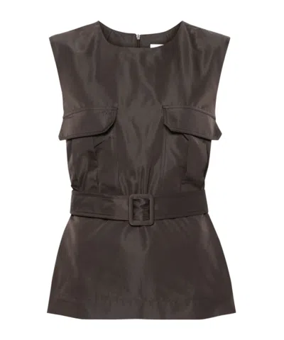 P.A.R.O.S.H SLEEVELESS BELTED TOP