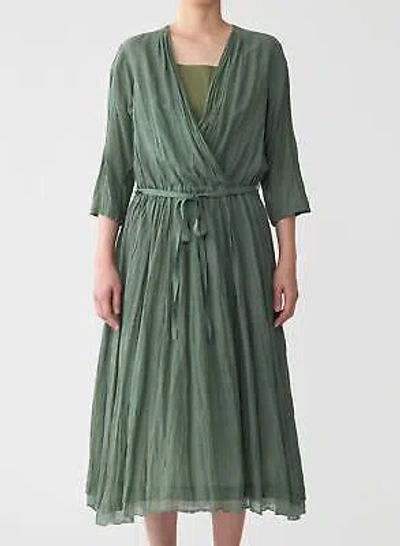 PAS DE CALAIS PAS DE CALAIS BOTANICAL DYE BELTED DRESS IN GREEN - SIZE 38