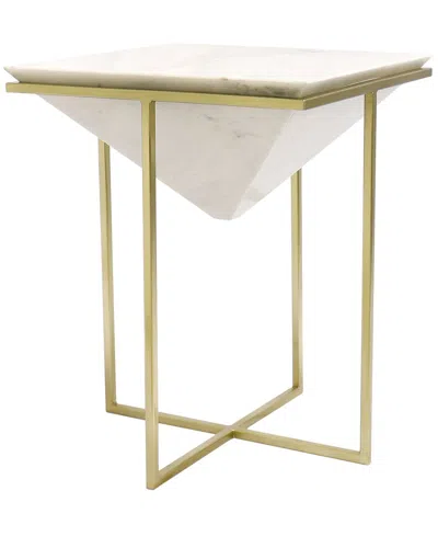 PASARGAD HOME PASARGAD HOME PERAMA MARBLE/STAINLESS STEEL SIDE TABLE