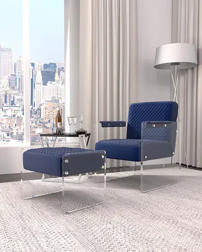 PASARGAD HOME PASARGAD HOME TRIBECCA COLLECTION ACRYLIC/VELVET ACCENTCHAIR