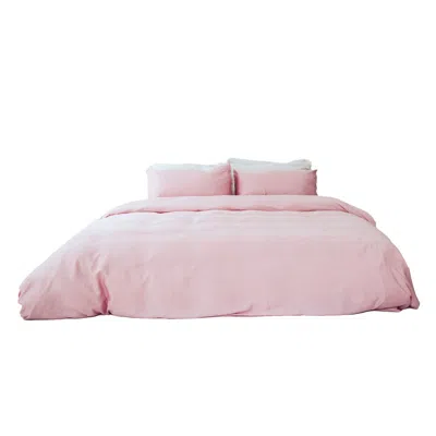PASITHEA SLEEP DOUBLE BAMBOO DUVET COVER WITH 2 PILLOW SLIPS IN PINK