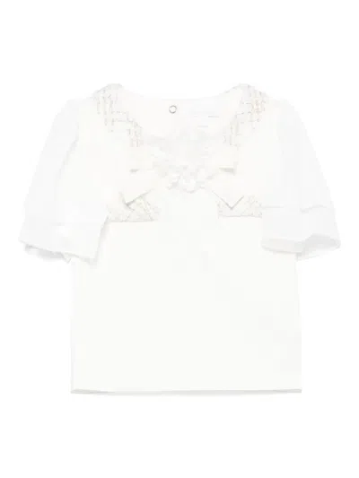 PATACHOU FLORAL-APPLIQUÉ BLOUSE