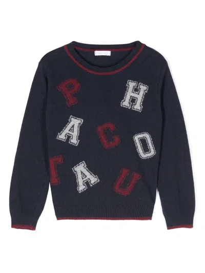 PATACHOU LOGO-INTARSIA SWEATER