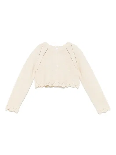 PATACHOU POINTELLE-DETAILED CARDIGAN
