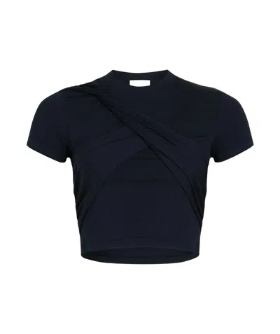 PATOU DRAPED CROPPED T-SHIRT