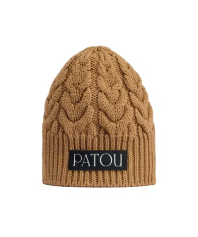 PATOU PATOU LOGO PATCH KNIT BEANIE