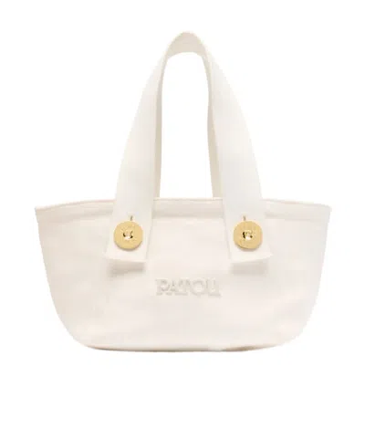 PATOU PATOU TRAPEZE LOGO EMBROIDERED TOTE BAG
