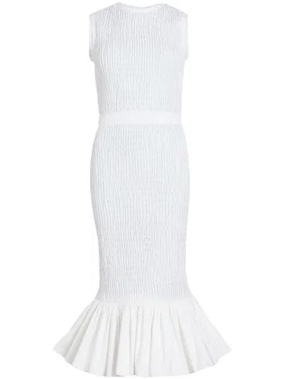 PATOU SMOCKED MIDI DRESS