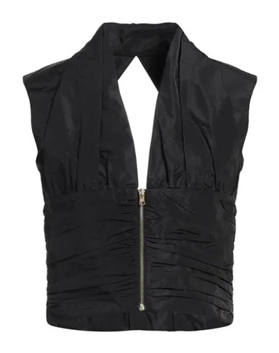 PATOU PATOU WOMAN TOP BLACK SIZE 6 POLYESTER