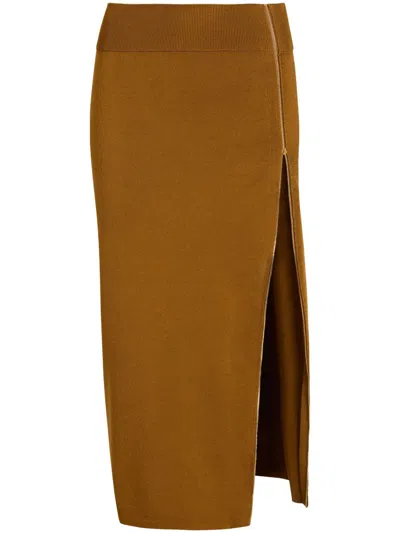 PATOU ZIP-DECORATIVE MIDI SKIRT