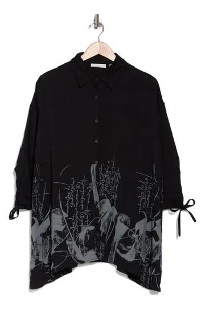 PATRIZIA LUCA PATRIZIA LUCA BORDER PRINT BUTTON-UP TUNIC SHIRT