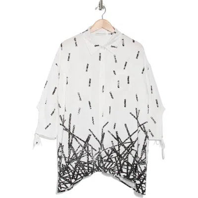 PATRIZIA LUCA PATRIZIA LUCA BORDER PRINT BUTTON-UP TUNIC SHIRT