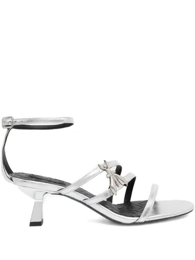 PATRIZIA PEPE 65MM METALLIC STRAPPY SANDALS