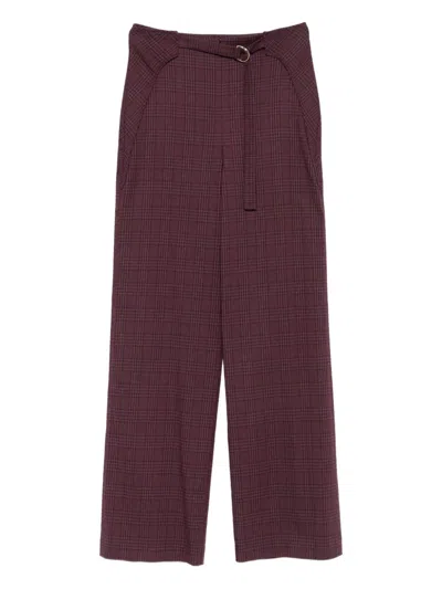 PATRIZIA PEPE CHECKED BELTED TROUSERS