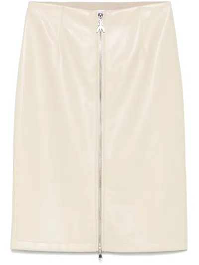 PATRIZIA PEPE FAUX-LEATHER MIDI SKIRT