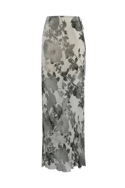 PATRIZIA PEPE GEORGETTE SKIRT WITH FLORAL PRINT