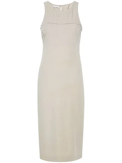 PATRIZIA PEPE PINSTRIPE-PATTERN MIDI DRESS