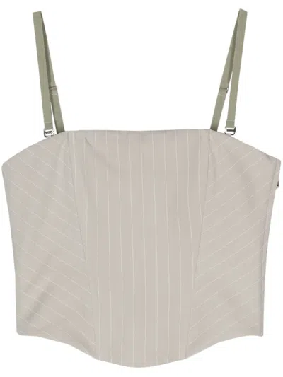 PATRIZIA PEPE PINSTRIPED CROPPED CORSET