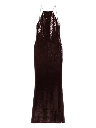 PATRIZIA PEPE SEQUINNED HALTERNECK DRESS