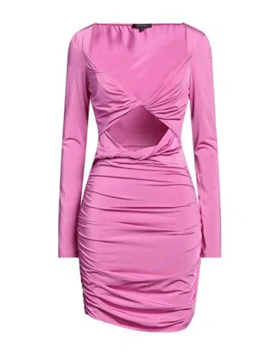 PATRIZIA PEPE SERA PATRIZIA PEPE SERA WOMAN MINI DRESS MAGENTA SIZE 3 POLYAMIDE, ELASTANE