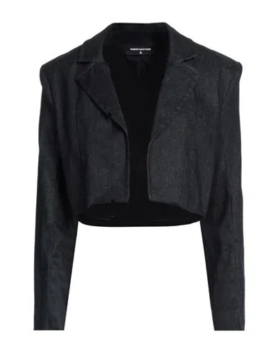 PATRIZIA PEPE PATRIZIA PEPE WOMAN DENIM OUTERWEAR BLUE SIZE 10 COTTON, POLYESTER, ELASTANE