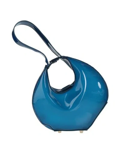 PATRIZIA PEPE PATRIZIA PEPE WOMAN HANDBAG BLUE SIZE - POLYURETHANE