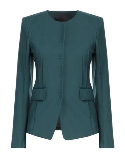 PATRIZIA PEPE PATRIZIA PEPE WOMAN JACKET DEEP TEAL SIZE 6 POLYESTER, VIRGIN WOOL, ELASTANE