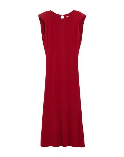 PATRIZIA PEPE PATRIZIA PEPE WOMAN MAXI DRESS BURGUNDY SIZE 2 ACETATE, POLYAMIDE, ELASTANE