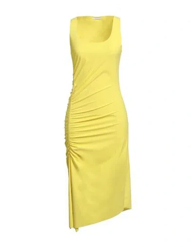 PATRIZIA PEPE PATRIZIA PEPE WOMAN MIDI DRESS YELLOW SIZE 1 POLYAMIDE, ELASTANE