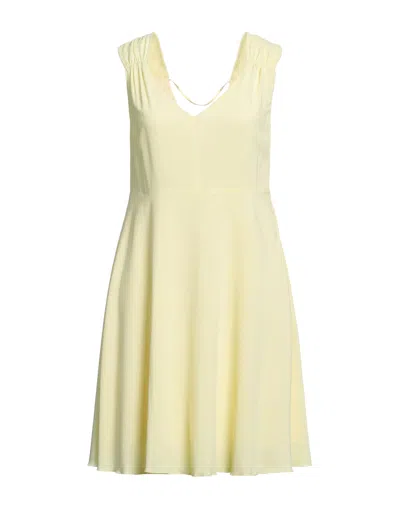 PATRIZIA PEPE PATRIZIA PEPE WOMAN MINI DRESS PASTEL YELLOW SIZE 6 VISCOSE, ELASTANE