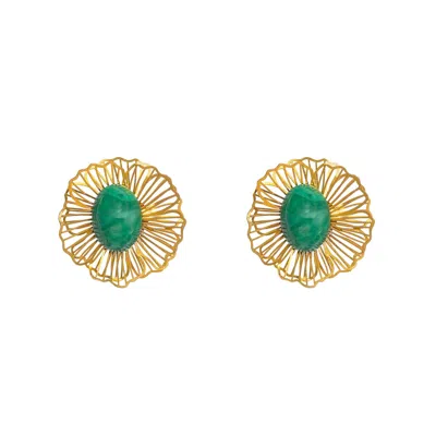 PAT’S JEWELRY WOMEN'S GOLD / GREEN CLARA EARRINGS