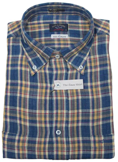 PAUL & SHARK PAUL & SHARK YACHTING GOLF MEN'S DRESS SHIRT LONG SLEEVE 42 16.5" 100% LINEN