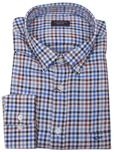 PAUL & SHARK PAUL & SHARK YACHTING MEN'S DRESS SHIRT LONG SLEEVE SIZE 45 17.75" CHECK COTTON