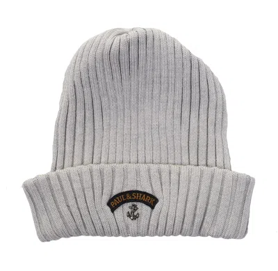 PAUL & SHARK ANCHOR BEANIE LIGHT GREY
