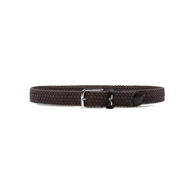 PAUL & SHARK BRAIDED ELASTIC BELT WITH LEATHER TRIMS