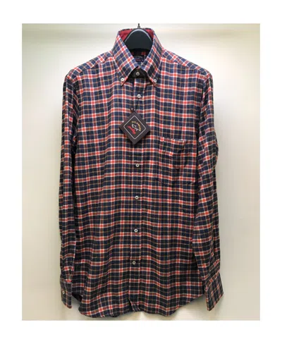 PAUL & SHARK LAPEL PLAID LONG-SLEEVED SHIRT
