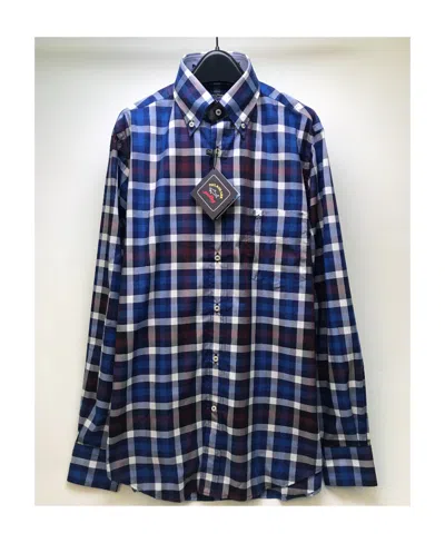 PAUL & SHARK LAPEL PLAID LONG-SLEEVED SHIRT
