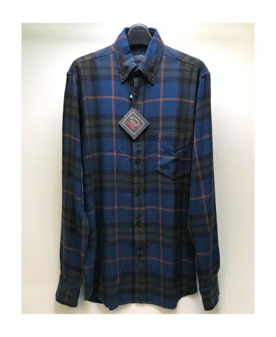 PAUL & SHARK LAPEL PLAID LONG-SLEEVED SHIRT