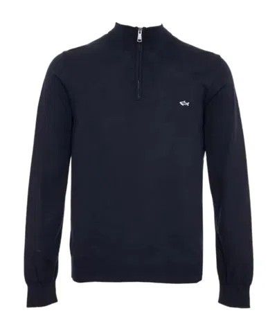 PAUL & SHARK NAVY BLUE ZIPPER DETAIL PULLOVER