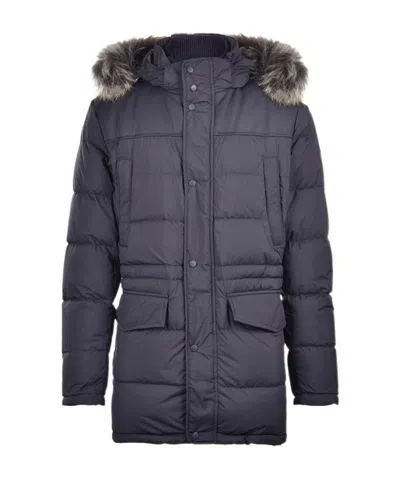 PAUL & SHARK TIBETAN BLUE ZIPPER QUILTED DOWN JACKET